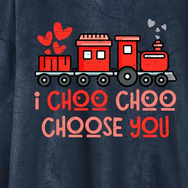 I Choo Train Lover Choo Choose You Valentine Gift Hooded Wearable Blanket