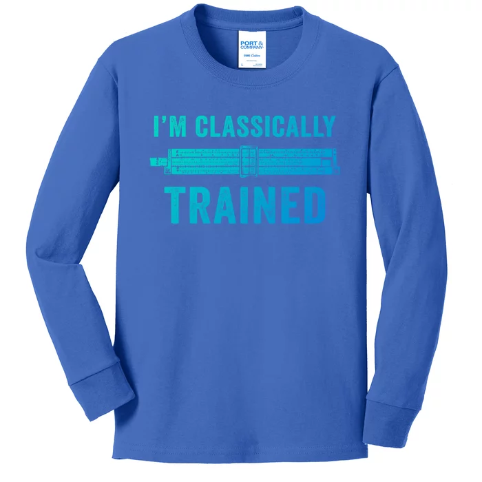 IM Classically Trained Slide Rule Mechanical Analog Gift Kids Long Sleeve Shirt