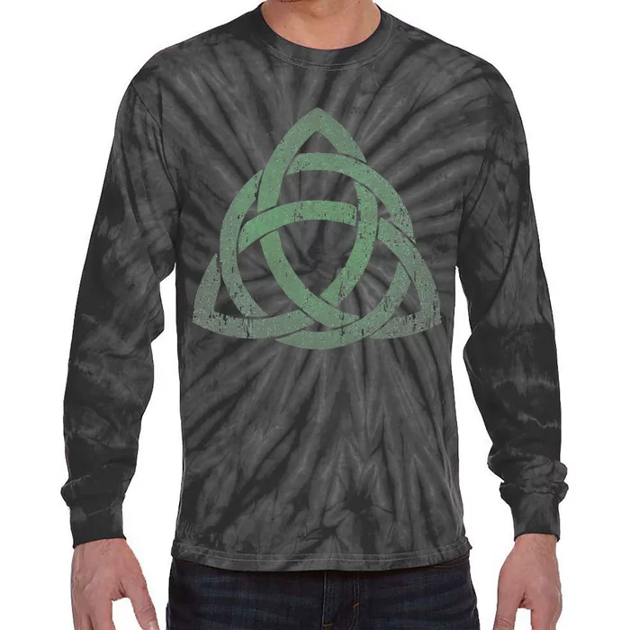 Irish Celtic Trinity Knot Triquetra Symbol Christian Tie-Dye Long Sleeve Shirt