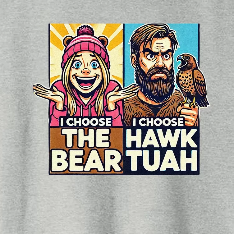 I Choose The Hawk Tuah Vs I Choose The Bear Women's Crop Top Tee