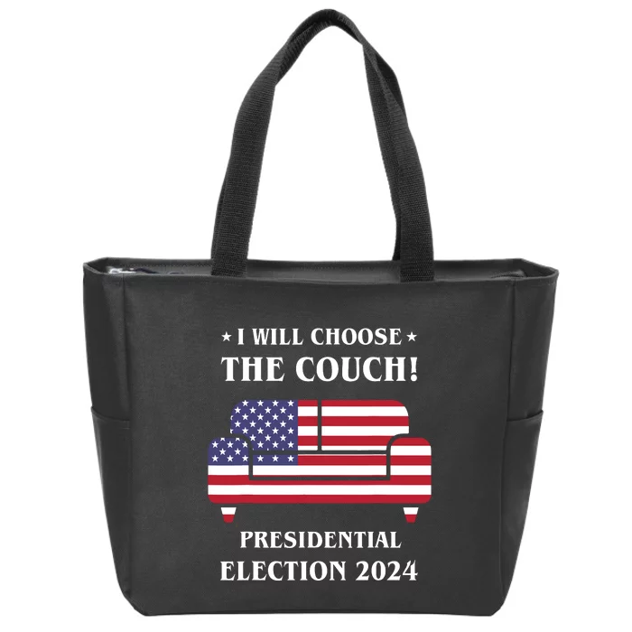 I Choose The Couch Presidential Election 2024 Funny Zip Tote Bag