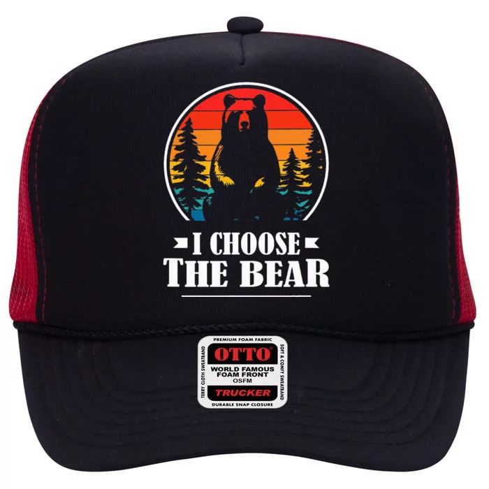 I Choose The Bear High Crown Mesh Trucker Hat