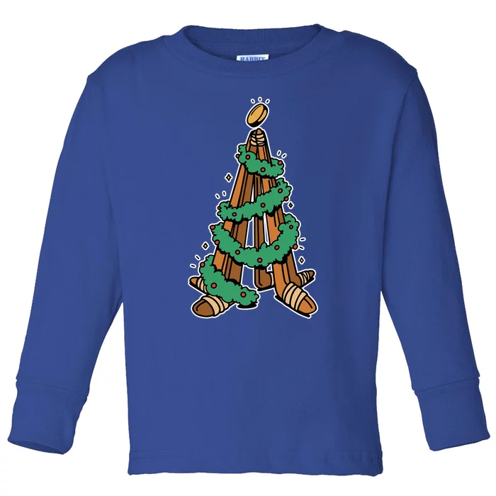 IceHockey Christmas Tree Ornats Funny Xmas Meaningful Gift Toddler Long Sleeve Shirt