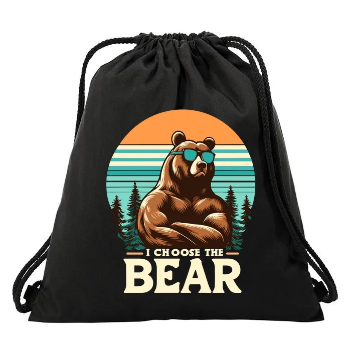 I Choose The Bear Drawstring Bag