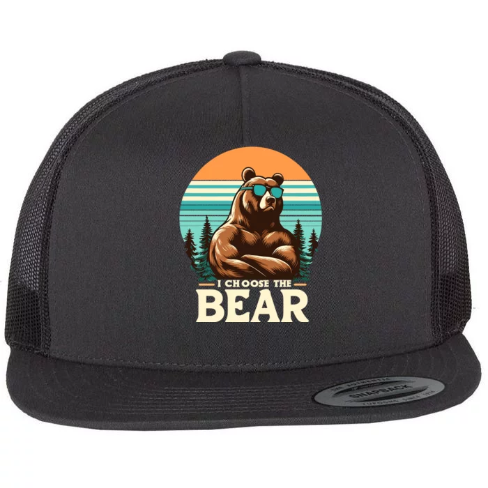 I Choose The Bear Flat Bill Trucker Hat