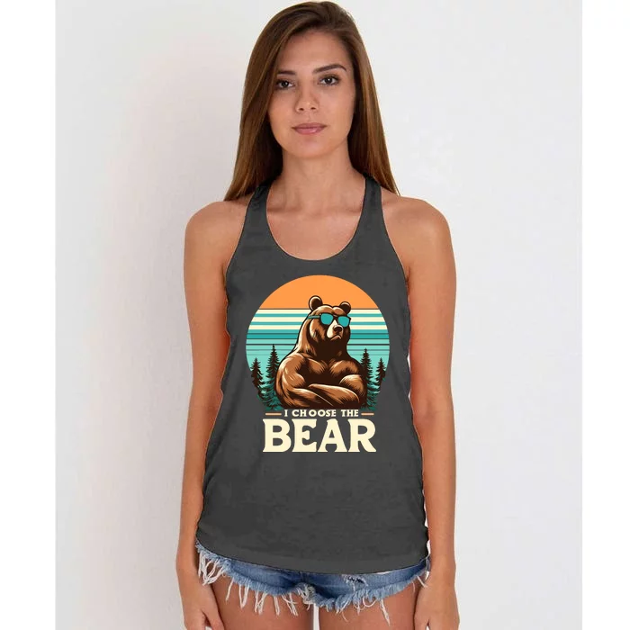 I Choose The Bear Women's Knotted Racerback Tank