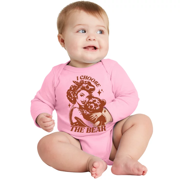 I Choose The Bear Woman Rights Baby Long Sleeve Bodysuit