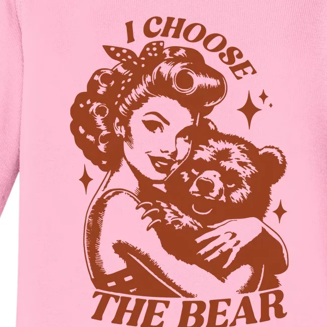 I Choose The Bear Woman Rights Baby Long Sleeve Bodysuit