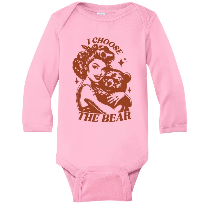 I Choose The Bear Woman Rights Baby Long Sleeve Bodysuit