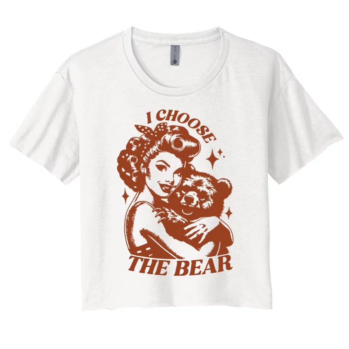 I Choose The Bear Woman Rights Women's Crop Top Tee