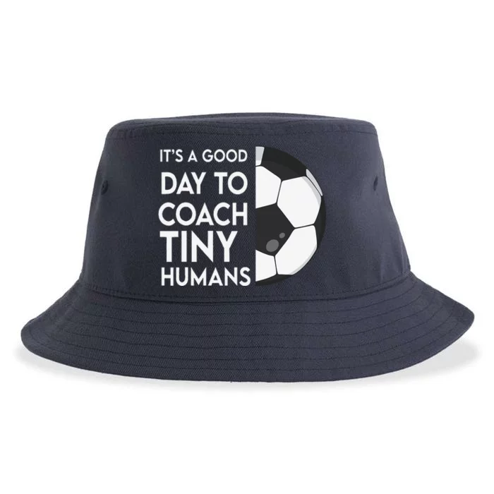 I Coach Tiny Humans Soccer Trainer Pe Teacher Sports Sustainable Bucket Hat