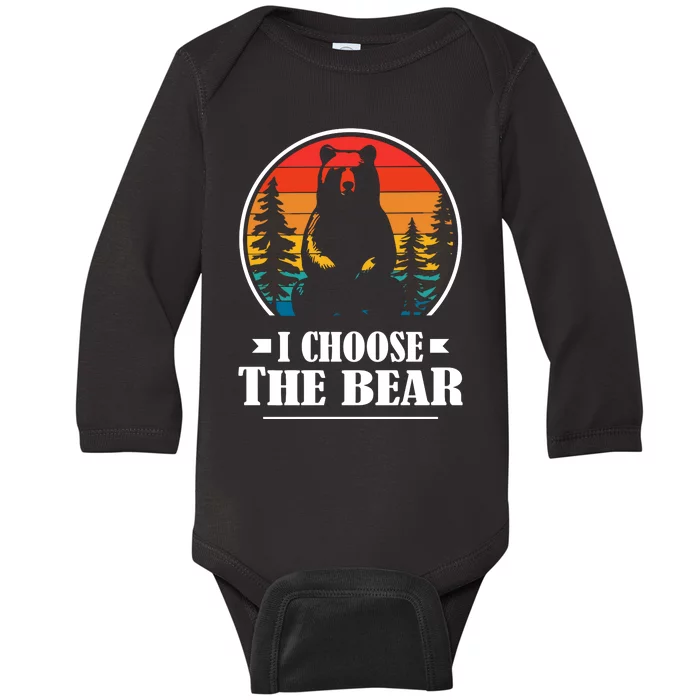 I Choose The Bear Baby Long Sleeve Bodysuit