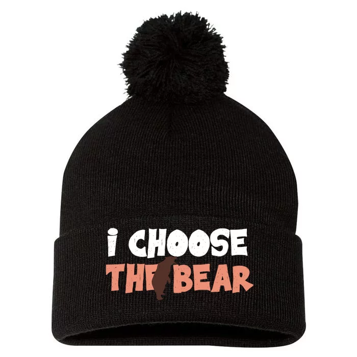 I Choose The Bear Pom Pom 12in Knit Beanie