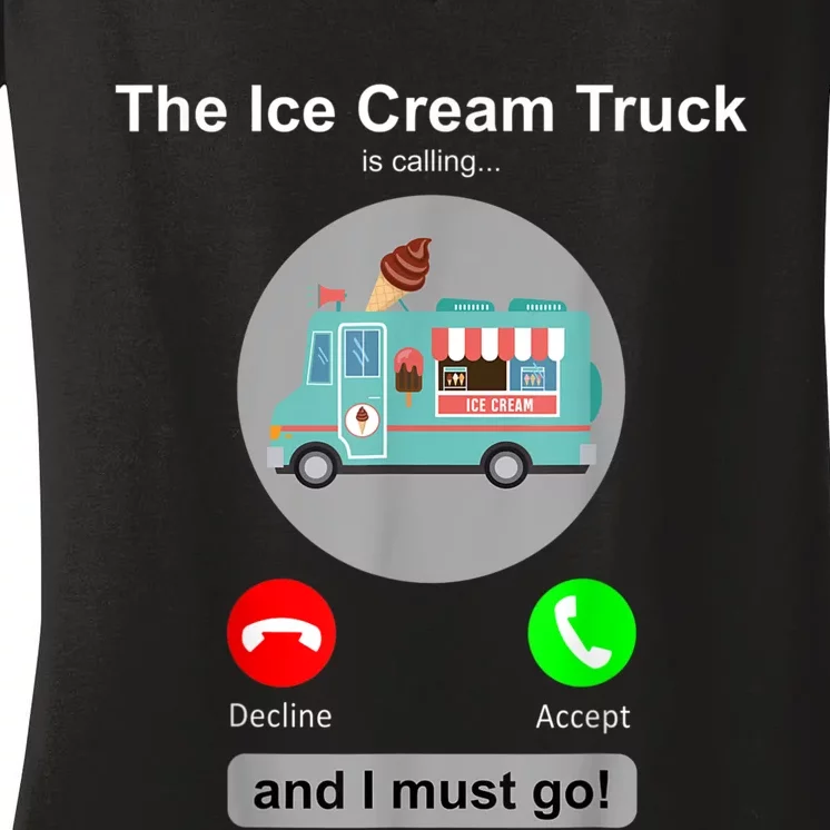 Ice Cream Truck Funny Ice Cream Truck Lover Gift Women's V-Neck T-Shirt