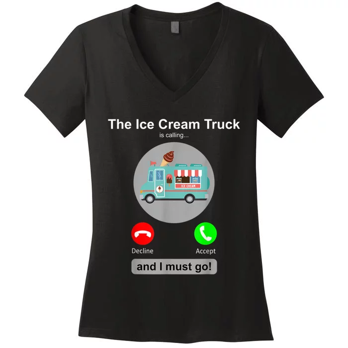 Ice Cream Truck Funny Ice Cream Truck Lover Gift Women's V-Neck T-Shirt