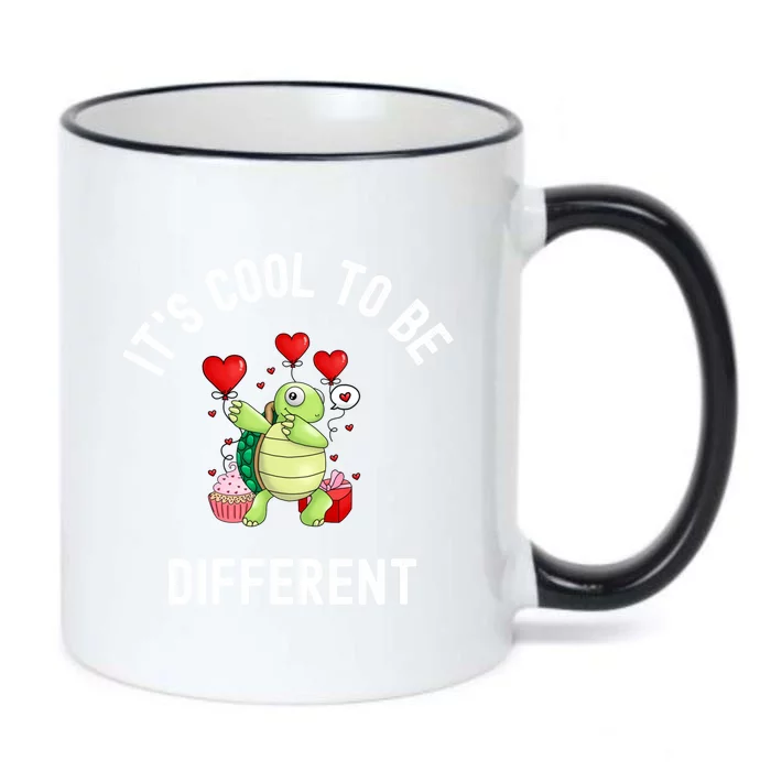 ItS Cool To Be Different Autism Awareness Dabbing Turtle Gift Black Color Changing Mug