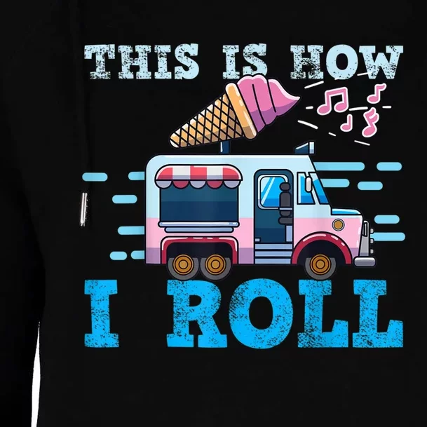 Ice Cream Truck Womens Funnel Neck Pullover Hood