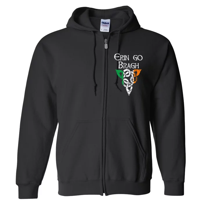 Ireland Celtic Trinity Knot Triquetra Irish Erin Go Bragh Full Zip Hoodie