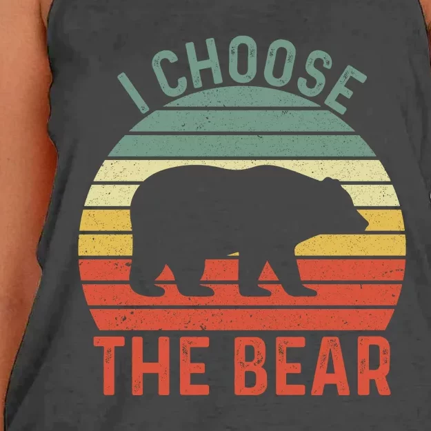 I Choose The Bear 2024 Women's Knotted Racerback Tank