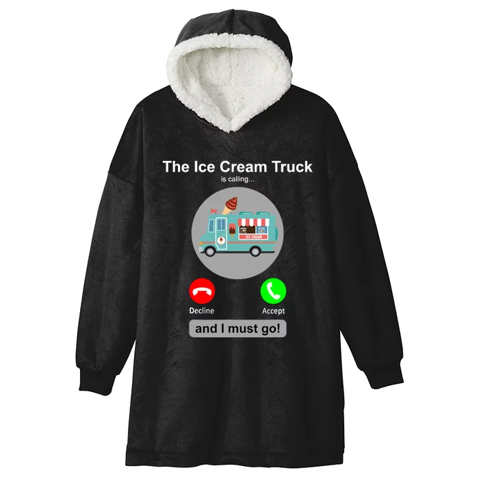 Ice Cream Truck Funny Ice Cream Truck Lover Gift Hooded Wearable Blanket