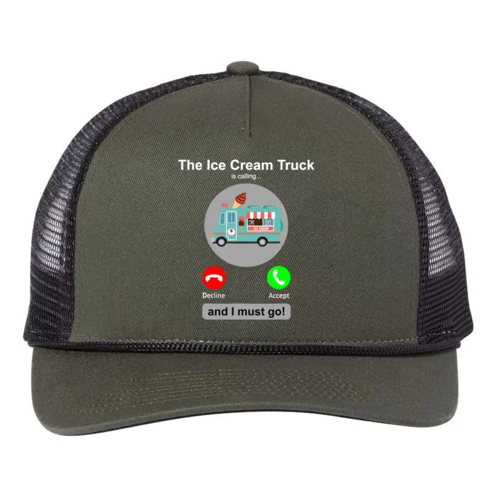 Ice Cream Truck Funny Ice Cream Truck Lover Gift Retro Rope Trucker Hat Cap