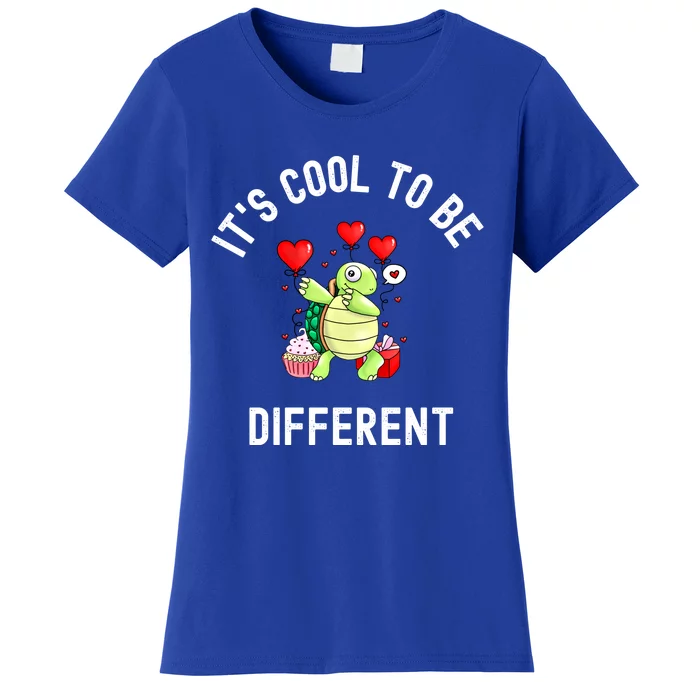 ItS Cool To Be Different Autism Awareness Dabbing Turtle Gift Women's T-Shirt