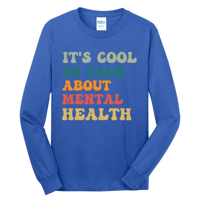 It's Cool To Talk About Tal Health Awareness Vintage Gift Tall Long Sleeve T-Shirt