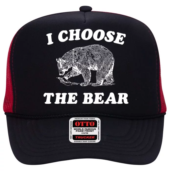 I Choose The Bear High Crown Mesh Trucker Hat