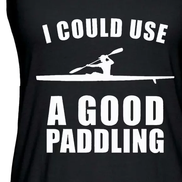 I Could Use A Good Paddling Funny Kayak Ladies Essential Flowy Tank