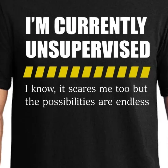 IM Currently Unsupervised I Know It Scares Me Too But The Possibilities Are End Pajama Set