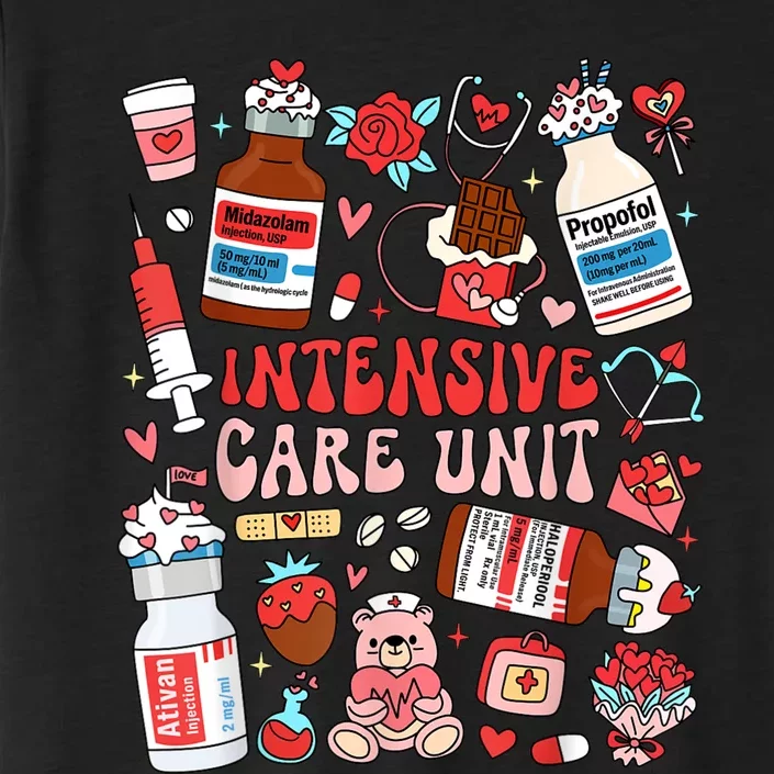 Intensive Care Unit Icu Nurse Happy ValentineS Day Retro ChromaSoft Performance T-Shirt