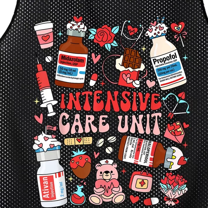 Intensive Care Unit Icu Nurse Happy ValentineS Day Retro Mesh Reversible Basketball Jersey Tank