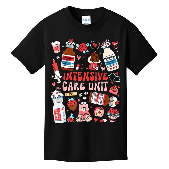 Intensive Care Unit Icu Nurse Happy ValentineS Day Retro Kids T-Shirt