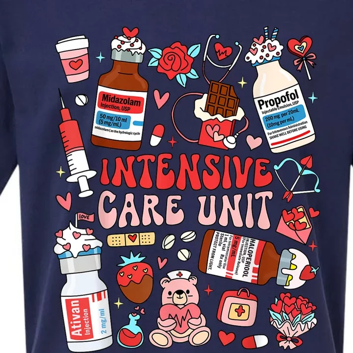 Intensive Care Unit Icu Nurse Happy ValentineS Day Retro Sueded Cloud Jersey T-Shirt