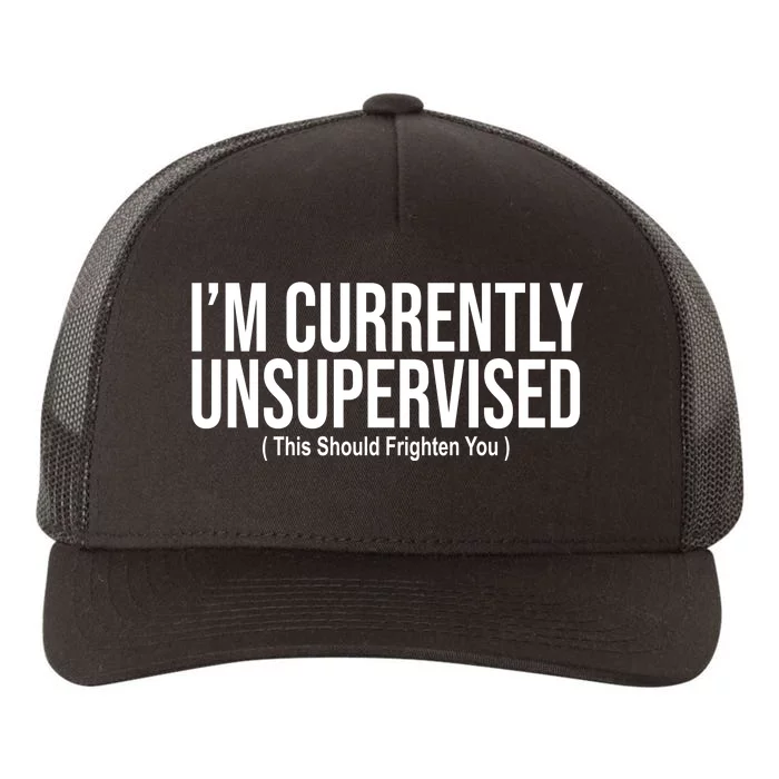 Im Currently Unsupervised This Should Frighten You Funny Yupoong Adult 5-Panel Trucker Hat