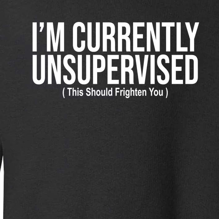 Im Currently Unsupervised This Should Frighten You Funny Toddler Sweatshirt