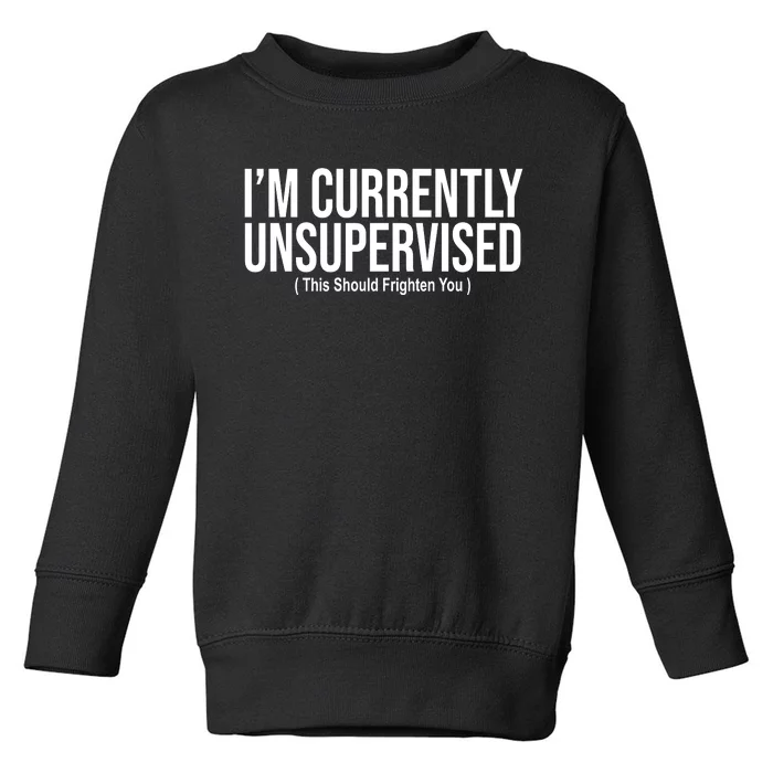 Im Currently Unsupervised This Should Frighten You Funny Toddler Sweatshirt