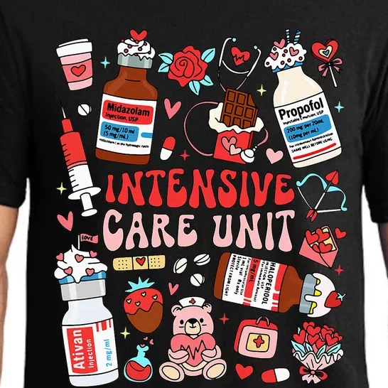 Intensive Care Unit Icu Nurse Happy ValentineS Day Retro Pajama Set