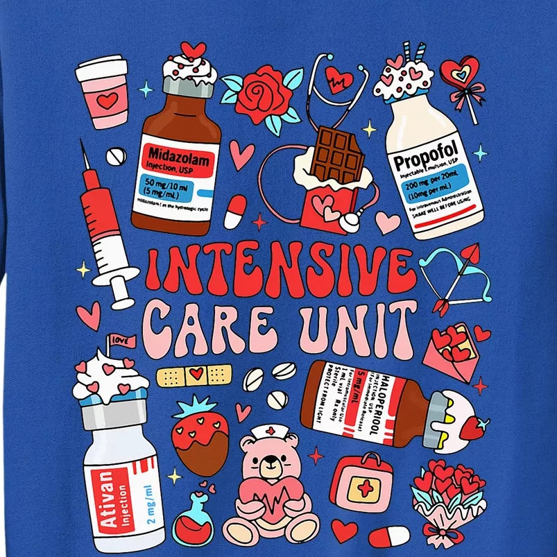 Intensive Care Unit Icu Nurse Happy ValentineS Day Retro Sweatshirt