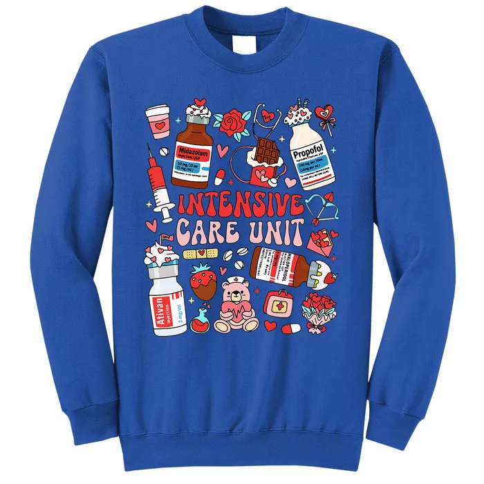 Intensive Care Unit Icu Nurse Happy ValentineS Day Retro Sweatshirt