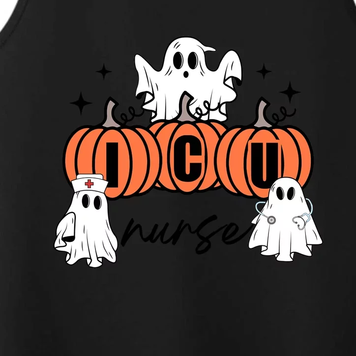 Intensive Care Unit Icu Nurse Halloween Cute Ghosts Pumpkins Great Gift Performance Tank