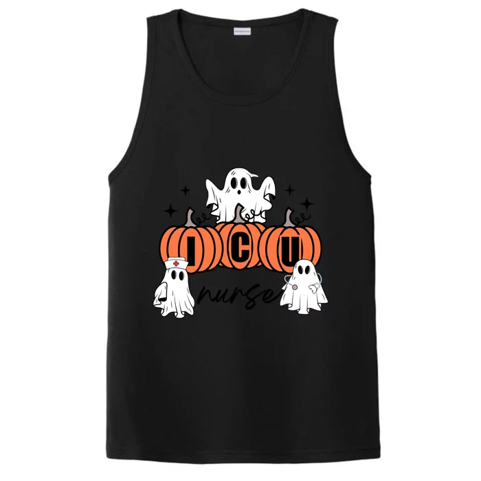 Intensive Care Unit Icu Nurse Halloween Cute Ghosts Pumpkins Great Gift Performance Tank