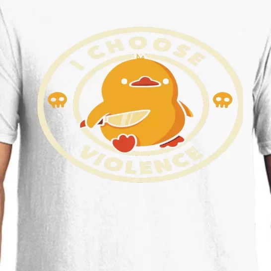 I Choose Violent Funny Duck Pajama Set