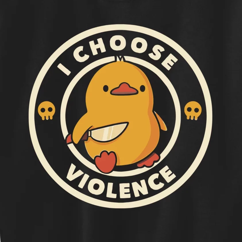 I Choose Violence Funny Duck Kids Sweatshirt