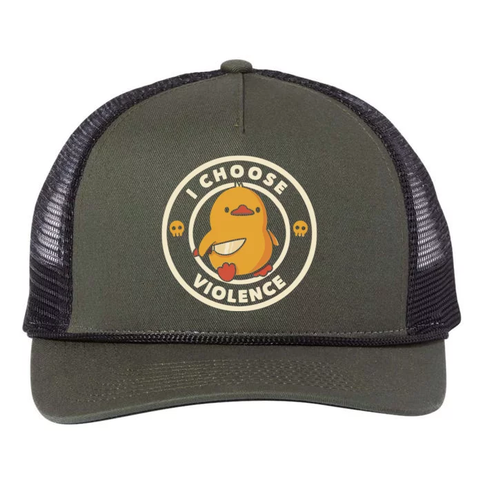 I Choose Violence Funny Duck Retro Rope Trucker Hat Cap