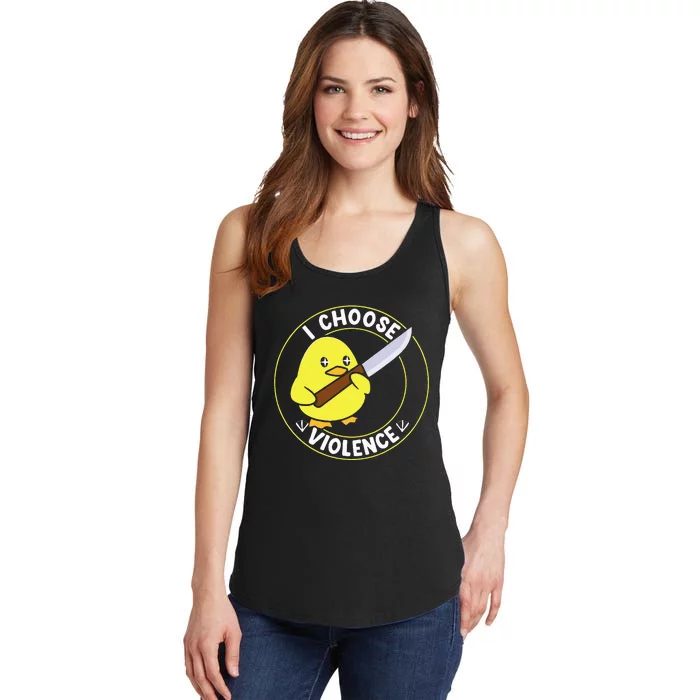 I Choose Violence. Duck Funny And Cool Ladies Essential Tank