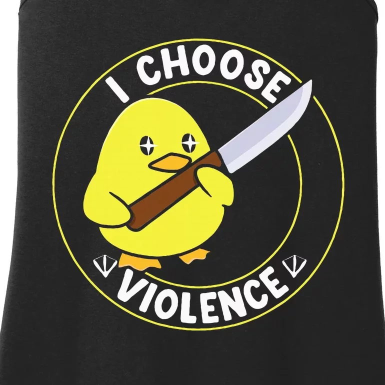 I Choose Violence. Duck Funny And Cool Ladies Essential Tank