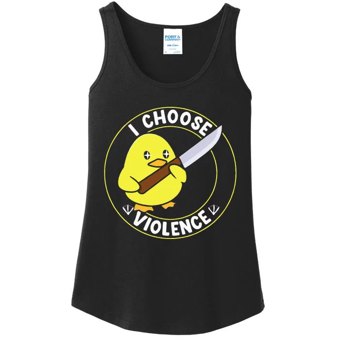 I Choose Violence. Duck Funny And Cool Ladies Essential Tank