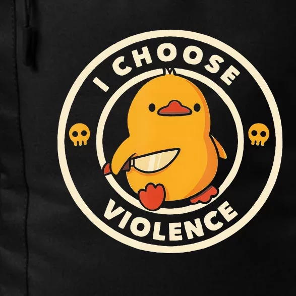 I Choose Violence Funny Duck Holding Knife Daily Commute Backpack