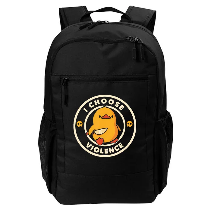 I Choose Violence Funny Duck Holding Knife Daily Commute Backpack